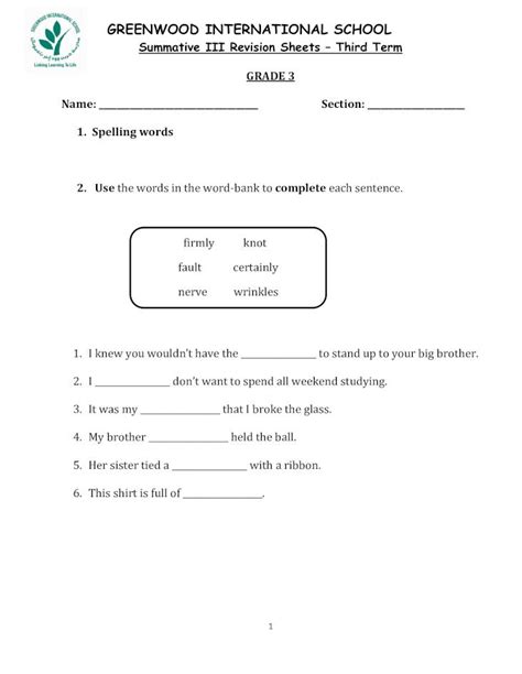 Pdf Summative Iii Revision Sheets Third Term Summative Iii Revision