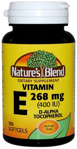 Nature S Blend Vitamin E D Alpha Tocopherol Softgel Mg Count