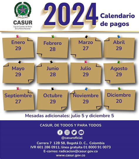 Calendario De Pagos Casur