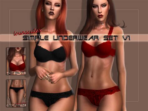 Sims 4 Cc S The Best Simple Underwear Set V1 By Lounacutex