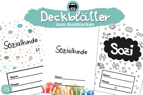 6 Deckblätter für Sozialkunde zum Ausdrucken Wunderbunt de