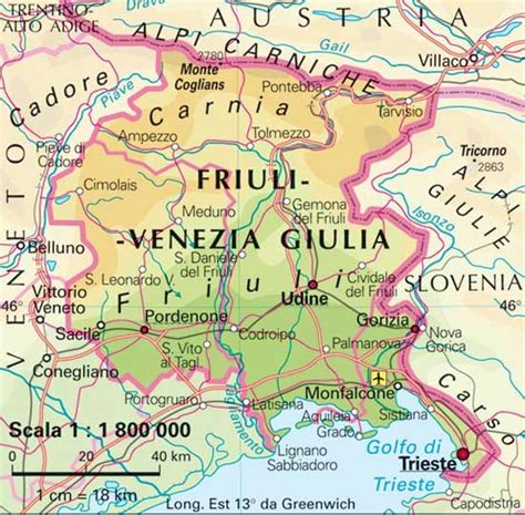 Friuli Venice Giulia Maps Geographic Region | Italy Map Geographic ...