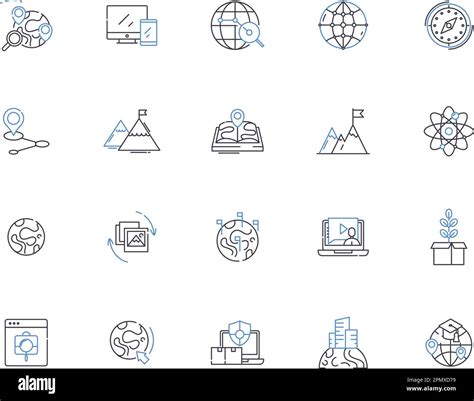 Maps And Locations Outline Icons Collection Maps Locations Geography