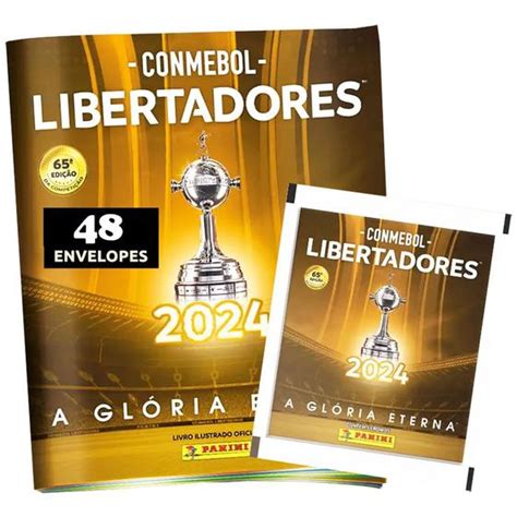 1 Álbum Libertadores 2024 240 Figurinhas Glória Eterna 48 Envelopes