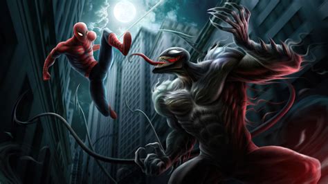 X Venom Vs Spider Man Art K Wallpaper Hd Artist K Wallpapers