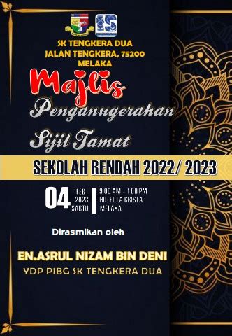 BUKU PROGRAM MAJLIS PENGANUGERAHAN SIJIL TAMAT SEKOLAH RENDAH SKT2 2023