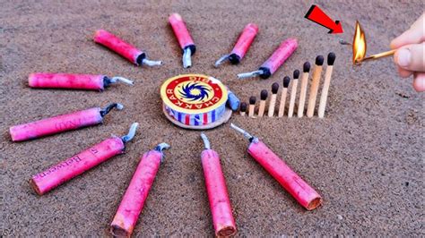 Matchstick Chain Reaction Domino Vs Diwali Crackers Amazing Experiment