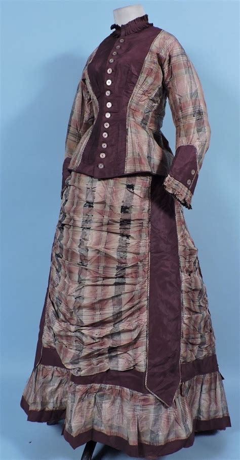 All The Pretty Dresses Plaid 1870 S Bustle Era Dress