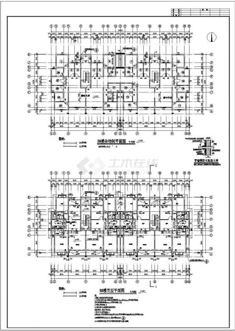 某地六层带杂物间住宅楼建筑设计图住宅小区土木在线