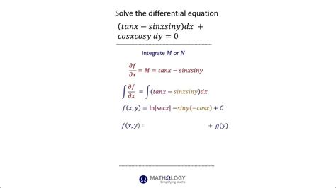 Differential Equations Exact Equations Youtube