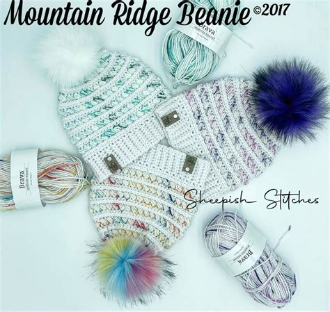 Mountain Ridge Beanie Crochet Pattern By Sheepish Stitches Crochet