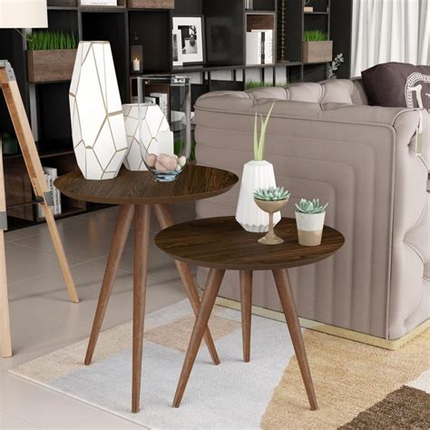 Conjunto De Mesa Lateral E Apoio Retr Decore Freij Mercado Livre