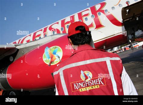 Kingfisher Airlines plane fuselage livery logo Stock Photo - Alamy