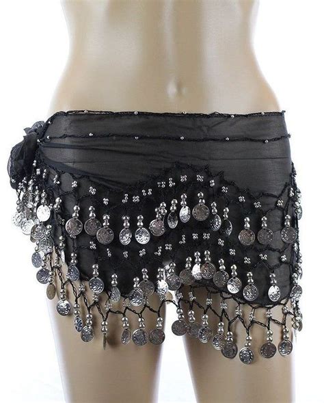 Plus Size Xl Chiffon Belly Dance Hip Scarf Wrap Belt Tribal Sash Skirt