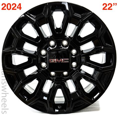 4 New Gmc Sierra 2500 3500 22” Factory Oem Gloss Black Wheels Rims 84829258 Ebay