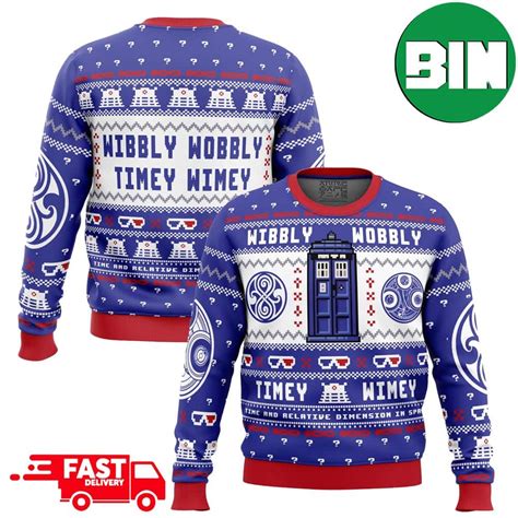 Wibbly Wobbly Doctor Who Holiday T 2023 Ugly Christmas Sweater Binteez