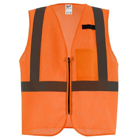 Milwaukee Large X Large Orange Class 2 High Visibility Mesh Safety Vest