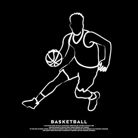 Premium Vector Line Art Of Professional Basketball Player Dribbling A