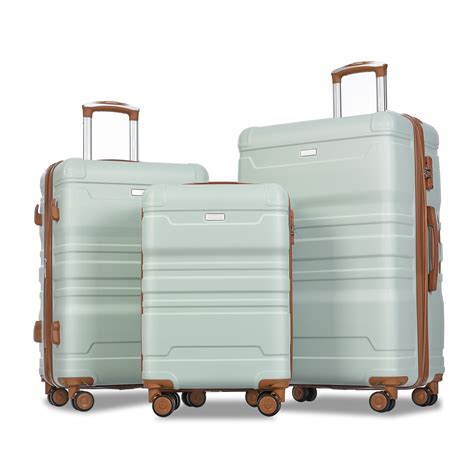 Kojooin 3 Piece Hardshell Luggage Sets Expandable Suitcase Sets With Spinner Wheels And Tsa