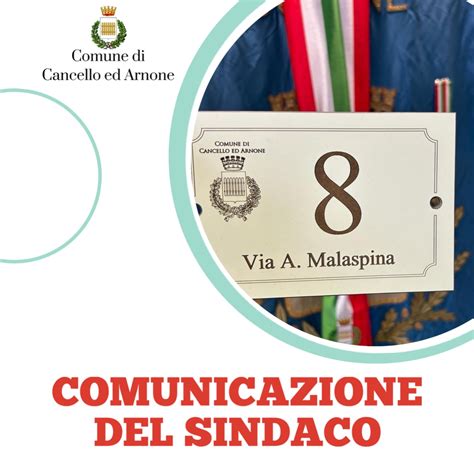 COMUNICAZIONE DEL SINDACO Cancello Ed Arnone