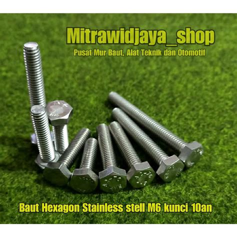 Jual Baut Hexagon Stainless Stell M X Panjang Cm Cm Cm Cm Cm A