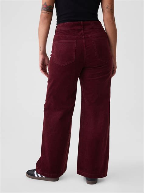 High Rise Corduroy Stride Wide Leg Pants Gap