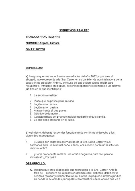 Tp Derechos Reales Trabajo Practico Obigatorio Completo