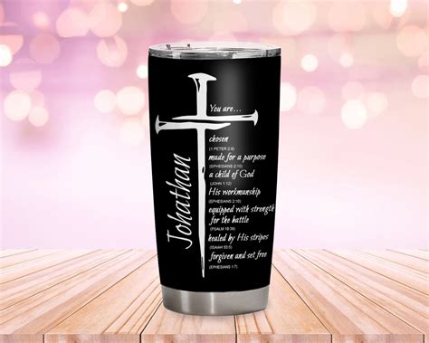 Christian Tumblers For Men Bible Verse Tumbler Customized Etsy