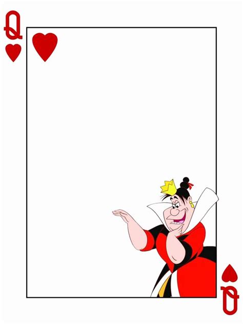 Playing Card Invitation Template Free Fresh Queen Of Hearts Playing