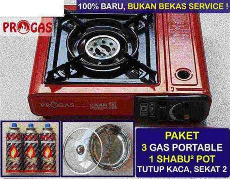 Promo PAKET KOMPOR PORTABLE 3 GAS SHABU SUKI POT SEKAT 2 TUTUP KACA