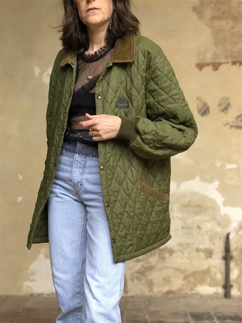 1980s Green Quilted Kappa Jacket Gina Pagnella