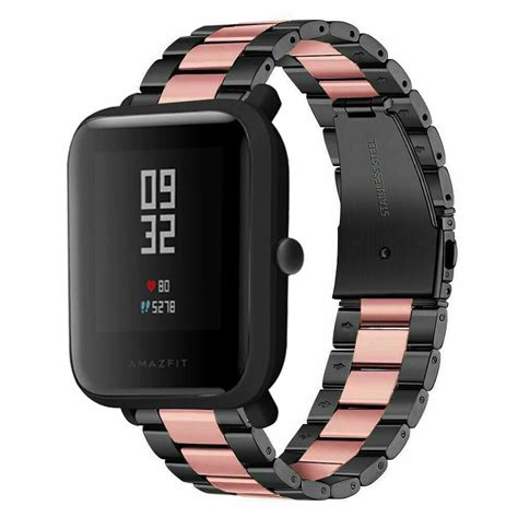 Xiaomi Amazfit Bip Stahlarmband Schwarz Rosa Smartwatcharmbaender De