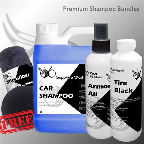 Sapphire Car Shampoo 1L Tire Black Matte 250ML Armor UV Blocker 250ML