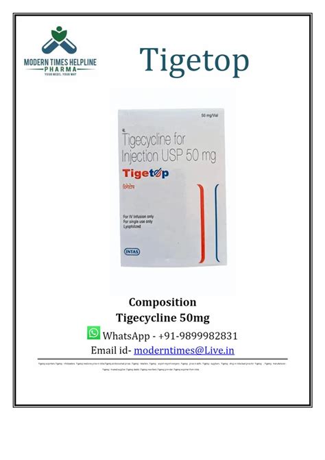 Tigetop 50mg Injection At Rs 4196 Vial Tigecycline Injection In New