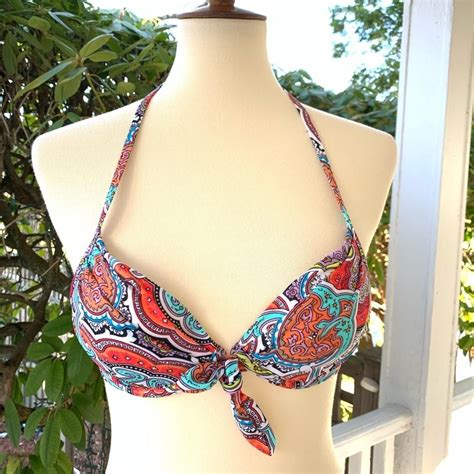 Victoria S Secret Gladys Tri Pure Paisley Push Up Bikini Top Size A