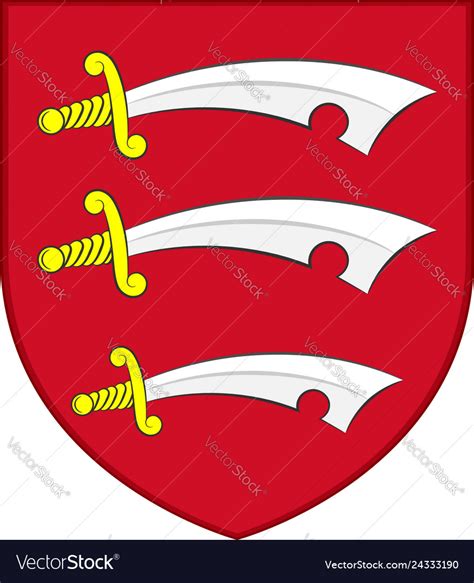 Coat of arms essex in england Royalty Free Vector Image