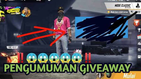 PENGUMUMAN GIVEAWAY AKUN FREE FIRE YouTube