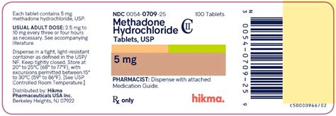 Dailymed Methadone Hydrochloride Tablet