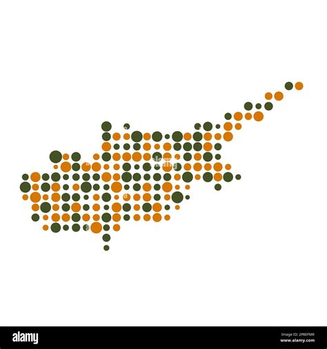 Cyprus Map Silhouette Pixelated Generative Pattern Illustration Stock