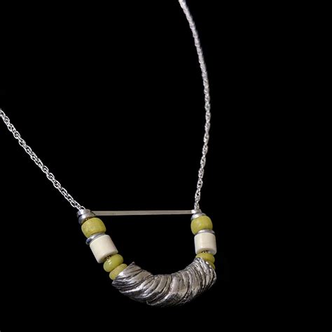 Silver And Trade Bead Necklace By Zoe Catherine Kendall Z77 Pyramid