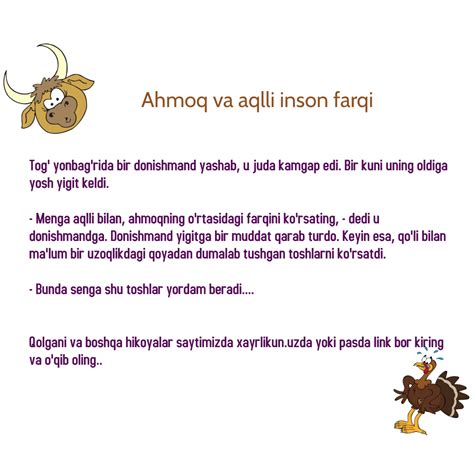 Qisqa ammo mazmunga boy hikoyalar! - Xayrlikun