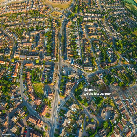 Aerial Photograph Suburbs Rooftop Homes Housing Gardens Streets And