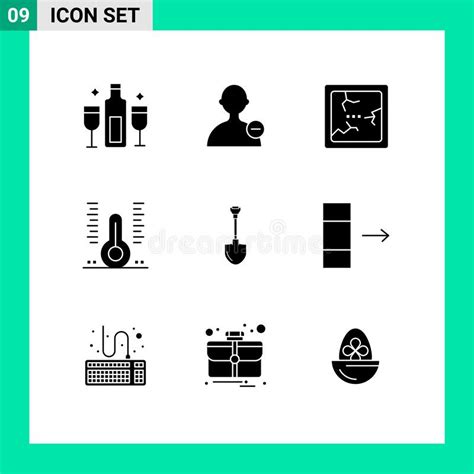 Universal Icon Symbols Group Of 9 Modern Solid Glyphs Of Shovel