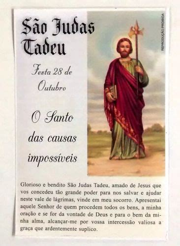 Un Santinho S O Judas Tadeu Ora O De Promessa Milheiro R