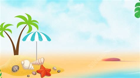 Sea Summer Sun Beach Poster Starfish Powerpoint Background For Free ...