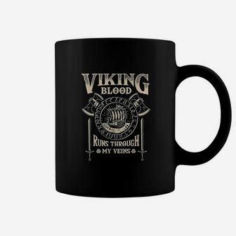 Viking Blood Runs Through My Veins Viking Ship Jelling Style Coffee Mug