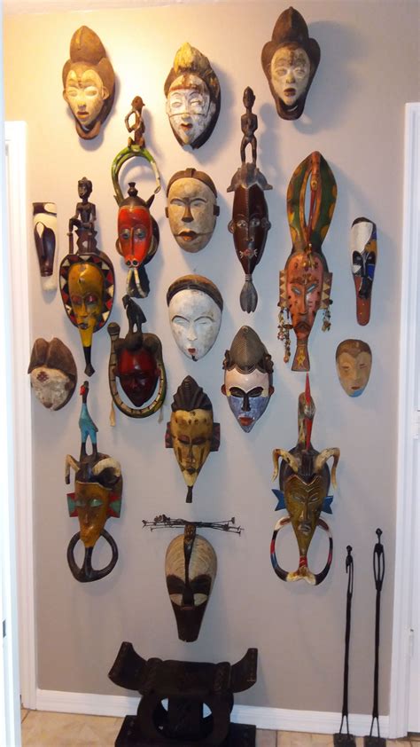 My Mask Wall African Inspired Decor African Sculptures African Art