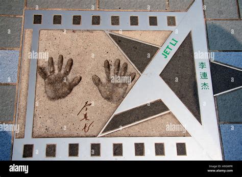 Jet Li Handprint Avenue Of The Stars Kowloon Hong Kong China Stock
