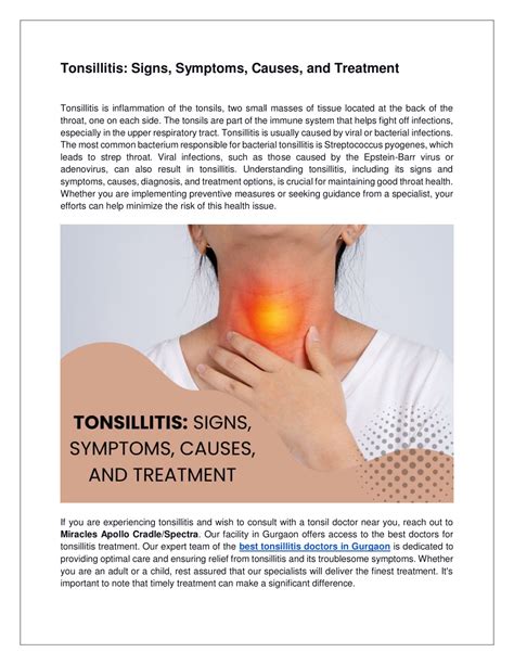 PPT Tonsillitis Signs Symptoms Causes And Treatment PowerPoint