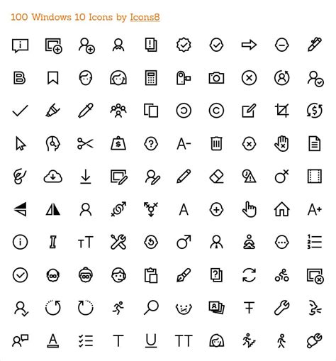 100 Windows 10 SVG icons - DesignHooks